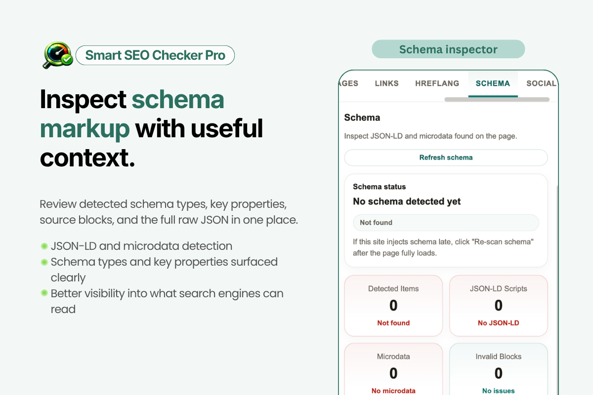 Smart SEO Checker Pro report view for teams, freelancers, and site owners reviewing SEO issues